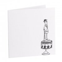 Man standing on cake