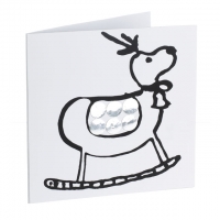 Silver mirror card reindeer